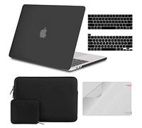 iCasso Compatible with MacBook Pro 13 inch Case A2338 M2/M1/A2289/A2251/A2159/A1989/A1706/A1708,Hard Shell Case,Sleeve,Screen Protector,Keyboard Cover with Small Bag - Black