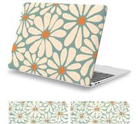 iCasso for MacBook Air 13 inch Case 2020 2019 2018 Release A2337 M1 A2179 A1932, Cute Flower Hard Shell Protective Case for MacBook Air 13.3 inch & Keyboard Cover & Screen Film, Daisy Green