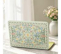 iCasso for MacBook Neo Case 13 inch 2026 Model A3404 with A18 Pro Chip, Vintage Protective Hard Shell Case & Keyboard Cover & Screen Film, Green Boho Floral