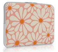 iCasso Laptop Sleeve 13 inch for MacBook Air 13-13.6 inch, Chic MacBook Neo/Pro 13 inch case, Slim Protective Travel Carrying Case for MacBook Pro 14 inch, Chromebook, HP, Dell, Orange Daisy