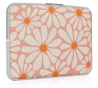 iCasso Laptop Sleeve 13 inch for MacBook Air 13-13.6 inch, Cute Laptop case for MacBook Pro 13 inch, Slim Protective Travel Carrying Case for MacBook Pro 14 inch, Chromebook, HP, Dell, Orange Floral