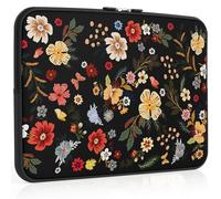 iCasso Laptop Sleeve 13 inch for MacBook Air 13-13.6 inch, Stylish Laptop case for MacBook Pro 13 inch, Slim Protective Travel Carrying Case for MacBook Pro 14 inch, Chromebook, HP, Dell, Black Floral