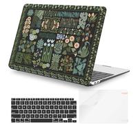 iCasso MacBook Air 13 inch Case M1 2020 A2337, Flower, Black