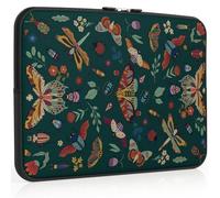 iCasso MacBook Neo Sleeve for MacBook Air 13-13.6 inch, Green Butterfly | Laptop Sleeve 13 In for MacBook Pro 13 14 Inch, Chromebook, HP, Dell with Slim Protective Travel Carrying, Retro, Cute