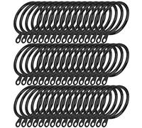 iCatchy Black Metal 30mm Curtian Ring Hanging Hooks for Smoothly Slidng Drapery Pole Rod Voile Net with Fixed Eyes (Pack of 48)