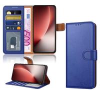 iCatchy Case for Honor Magic 8 Lite with 4 Card Slots Leather Wallet Flip Book Magnetic Closure Kickstand Shockproof Protective Phone Cover compatible with Honor Magic 8 Lite (Blue)