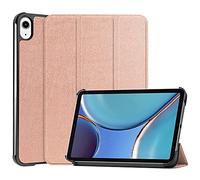 iCatchy Case for iPad mini (A17 Pro, 2024 Model, 7th Generation) / mini 6 (2021 Model, 6th Generation) Leather Wallet Durable Protective Smart Auto Wake/Sleep (Rose Gold)