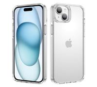iCatchy Case for iPhone 15 6.1-inch, Non-Yellowing Anti Slip [Military Grade Drop Protection] Shockproof Bumper Cover Scratch Resistant Clear Back (Clear)