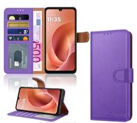 iCatchy Case for Motorola G06 / G06 Power with 4 Card Slots Leather Wallet Flip Book Magnetic Closure Kickstand Shockproof Protective Phone Cover compatible with Moto G06 Power / G06 (Lilac)