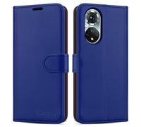 iCatchy for Honor 50 Case Leather Wallet Book Flip Folio Stand View Magnetic Closure with Card Slots Cover (Blue)