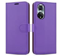 iCatchy for Honor 50 Case Leather Wallet Book Flip Folio Stand View Magnetic Closure with Card Slots Cover (Lilac)