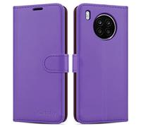 iCatchy for Honor 50 Lite Case Leather Wallet Book Flip Folio Stand View Magnetic Closure with Card Slots Cover for Honor 50 Lite Phone (Lilac)