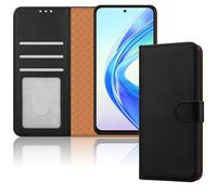 iCatchy for Honor 90 Smart/Honor X7B Case Leather Wallet Flip Book with Kickstand Magnetic Closure RFID Protection Shockproof Cover for Honor 7B / Honor 90 Smart (Black)