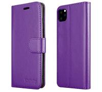 iCatchy For iPhone 11 Wallet Case 6.1 Inch Flip Book Cover Leather Phone Case Card Slots Kickstand Magnetic Closure Shockproof Protective (Purple)