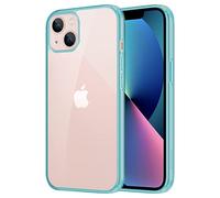 iCatchy for iPhone 13 Case 6.1-Inch, Shockproof Bumper Phone Cover, Anti-Yellowing Shock-Absorbent Clear Back Compatible with iPhone 13 (Light Blue)