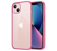 iCatchy for iPhone 13 Case 6.1-Inch, Shockproof Bumper Phone Cover, Anti-Yellowing Shock-Absorbent Clear Back Compatible with iPhone 13 (Pink)