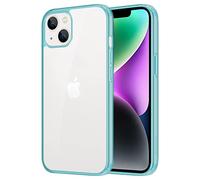 iCatchy for iPhone 14 Case/iPhone 13 Case 6.1-Inch, Shockproof Bumper Phone Cover, Anti-Yellowing Clear Back Compatible with iPhone 14/13 (Light Blue)