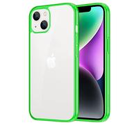 iCatchy for iPhone 14 Case/iPhone 13 Case 6.1-Inch, Shockproof Bumper Phone Cover, Anti-Yellowing Clear Back Compatible with iPhone 14/13 (Green)