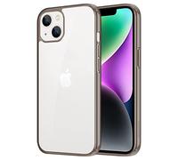 iCatchy for iPhone 14 Case/iPhone 13 Case 6.1-Inch, Shockproof Bumper Phone Cover, Anti-Yellowing Clear Back Compatible with iPhone 14/13 (Black)