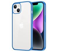 iCatchy for iPhone 14 Case/iPhone 13 Case 6.1-Inch, Shockproof Bumper Phone Cover, Anti-Yellowing Clear Back Compatible with iPhone 14/13 (Blue)