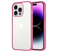 iCatchy for iPhone 14 Pro Max Case 6.7-Inch, Perfectly fits your device + Supports wireless charging + Shockproof Bumper Cover + Anti-Scratch Clear Back (Pink)