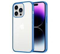 iCatchy for iPhone 14 Pro Max Case 6.7-Inch, Perfectly fits your device + Supports wireless charging + Shockproof Bumper Cover + Anti-Scratch Clear Back (Blue)