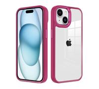 iCatchy for iPhone 15 Case 6.1-Inch, Shockproof Bumper Phone Cover, Anti-Yellowing Clear Back Compatible with iPhone 15 (Red)