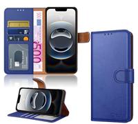 iCatchy for iPhone 16E Case Leather Magnetic wallet Flip Cover Card Holder Kickstand Feature Full Protection Shockproof Phone Cover compatible with iPhone 16e (Blue)