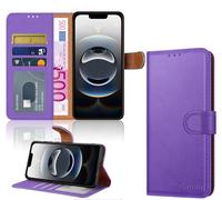 iCatchy for iPhone 16E Case Leather Magnetic wallet Flip Cover Card Holder Kickstand Feature Full Protection Shockproof Phone Cover compatible with iPhone 16e (Lilac)