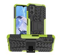 iCatchy for Motorola Moto E22 Case, Heavy Duty Hard Tough Dual Layer Hybrid Kickstand Shockproof Cover compatible with Motorola E22 Phone Case (Lime) Green