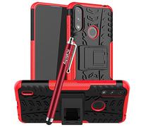 iCatchy For Motorola Moto E7i Power Case, Heavy Duty Hard Tough Dual Layer Hybrid Shockproof Cover compatible With Motorola Moto E7i Power Phone Case (Red)