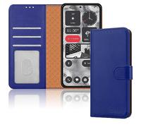 iCatchy for Nothing Phone 2 Case Leather Wallet Book Flip Folio Stand View Magnetic Protect RFID Blocking Cover compatible with Nothing Phone 2 Phone Case (Blue)