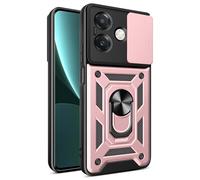 iCatchy for Oppo A60 5G / Oppo A40 4G Case, Slide Camera Full Body Protective Shockproof Silicone Tough Hard Armour Military Protective Cover compatible For Oppo A60 5G / A40 4G Phone (Rose Gold)
