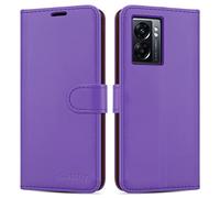 iCatchy for Oppo A77 5G Case Leather Wallet Book Flip Folio Stand View Cover with Card Slots and Kickstand for Oppo A77 5G Phone (Lilac)