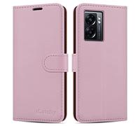 iCatchy for Oppo A77 5G Case Leather Wallet Book Flip Folio Stand View Cover with Card Slots and Kickstand for Oppo A77 5G Phone (Rose Gold)