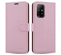 iCatchy For Oppo A94 5G Case Leather Wallet Book Flip Folio Stand View Cover Pouch for Oppo A94 5G (Rose Gold)