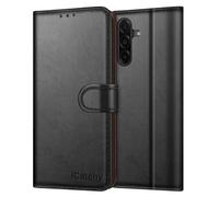iCatchy for Samsung A16 Case - Leather Wallet Cover, Book Flip Folio with Kickstand, Magnetic Closure, RFID Blocking, Shockproof Protection for Galaxy A16 5G / A16 (Black)
