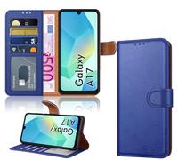 iCatchy for Samsung A17 Case with 4 Card Slots Leather Wallet Flip Book Magnetic Closure Kickstand Shockproof Protective Phone Cover compatible with Galaxy A17 5G / A17 4G (Blue)