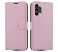 iCatchy for Samsung Galaxy A13 4G Case Leather Wallet Book Flip Folio Stand View Cover Pouch for Samsung Galaxy A13 4G (Rose Gold)
