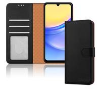iCatchy for Samsung Galaxy A15 Case Leather Wallet Flip Book Cover with 4 Card Slots, Magnetic Closure, Kickstand Shockproof Protection Compatible with Samsung A15 (Black)