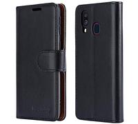 iCatchy For Samsung Galaxy A40 Case Wallet Book [Stand View] Cover Magnetic Closure [Kickstand] Full Protection Premium Leather Folio Case Compatible with for Samsung Galaxy A40 (Black)