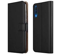 iCatchy For Samsung Galaxy A50 Case, Wallet Book [Stand View] Magnetic Closure [Kickstand] Full Protection Premium Leather Folio Case Compatible with Samsung Galaxy A50 Phone Cover (Black)