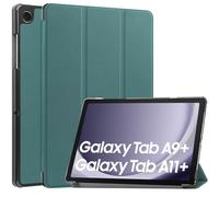 iCatchy for Samsung Galaxy Tab A11 Plus Case 11 Inch 2025, iCatchy Leather Stand Cover Galaxy Tab A11 Plus Samsung A11 Tablet Case, SM-X310 SM-X315 SM-X236 5G, Translucent Hard Shell Back, Green