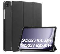 iCatchy for Samsung Galaxy Tab A11 Plus Case 11 Inch 2025, iCatchy Leather Stand Cover Galaxy Tab A11 Plus Samsung A11 Tablet Case, SM-X310 SM-X315 SM-X236 5G, Translucent Hard Shell Back, Black