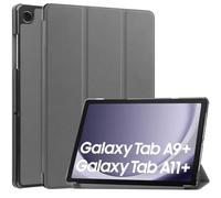 iCatchy for Samsung Galaxy Tab A11 Plus Case 11 Inch 2025, iCatchy Leather Stand Cover Galaxy Tab A11 Plus Samsung A11 Tablet Case, SM-X310 SM-X315 SM-X236 5G, Translucent Hard Shell Back, Grey