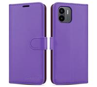 iCatchy for Xiaomi Redmi A1 Case Leather Wallet Book Flip Folio cover with Card Slots and Kickstand View for Xiaomi Redmi A1 Phone (Lilac)