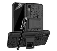 iCatchy Honor 8S Case Heavy Duty Tough Rugged Shockproof Hybrid Kickstand Hard Case Cover for Huawei Honor 8S (Black)