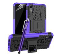 iCatchy Honor 8S Case Heavy Duty Tough Rugged Shockproof Hybrid Kickstand Hard Case Cover for Huawei Honor 8S (Purple)