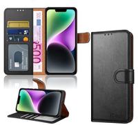 iCatchy iPhone 14 Case 6.1-Inch, Leather Wallet Book Stand view Magnetic Protect RFID Blocking Flip Cover Compatible with iPhone 14 (Black)