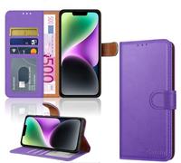 iCatchy iPhone 14 Case 6.1-Inch, Leather Wallet Book Stand view Magnetic Protect RFID Blocking Flip Cover Compatible with iPhone 14 (Lilac)